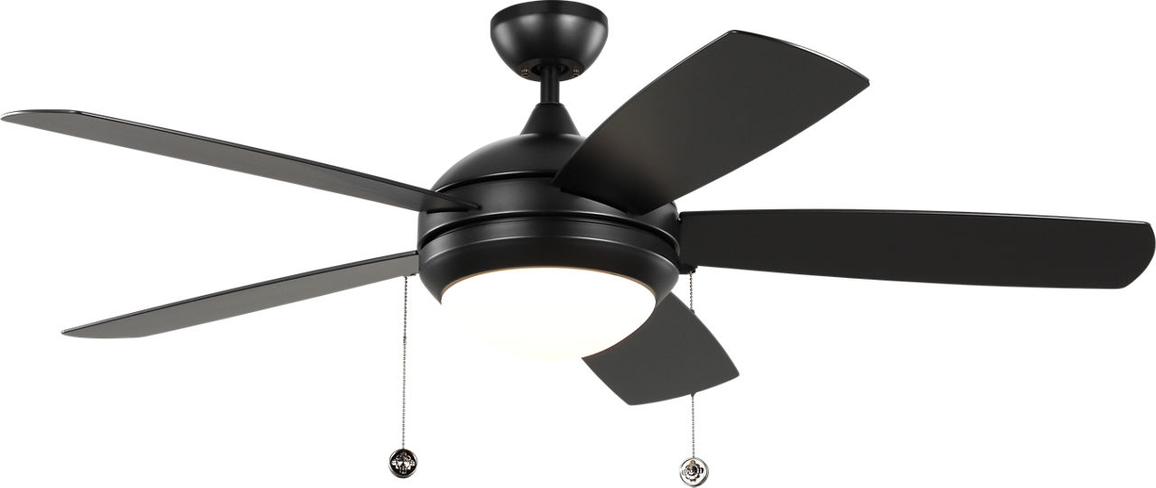 Discus Outdoor 52 LED Ceiling Fan in Matte Black and Light Kit