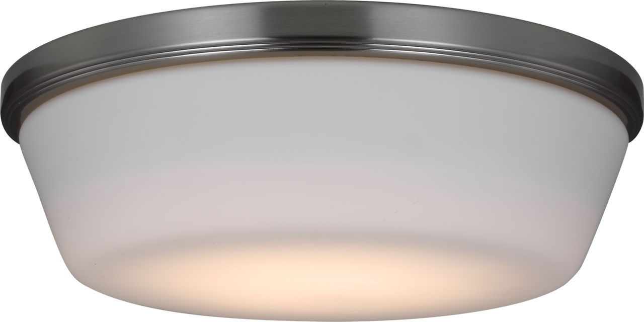 Universal Light Kits Dover LED Light Kit in with Frosted White Glass Brushed Steel Bulbs Included