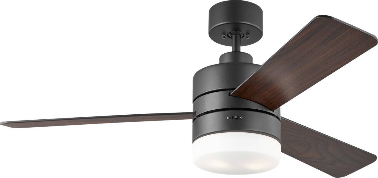Era 44 LED Ceiling Fan in with / American Walnut Reversible Blades and Light Kit Midnight Black