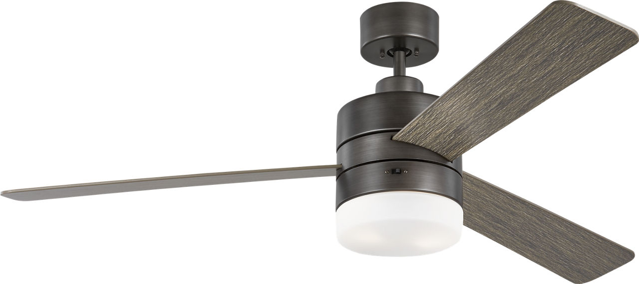 Era 52 LED Ceiling Fan in with Light Grey Weathered Oak Blades and Light Kit Aged Pewter