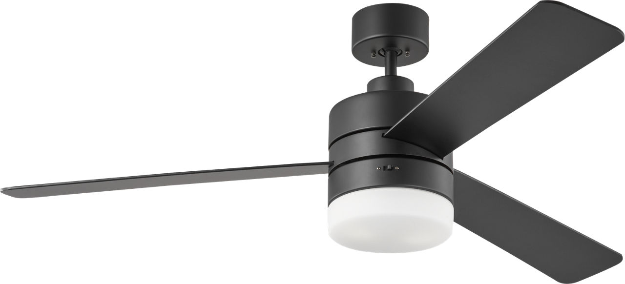 Era 52 LED Ceiling Fan in with / American Walnut Reversible Blades and Light Kit Midnight Black