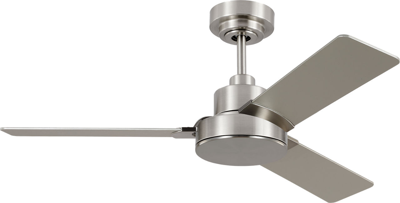 Jovie 44 Ceiling Fan in with Silver / American Walnut Reversible Blades Brushed Steel