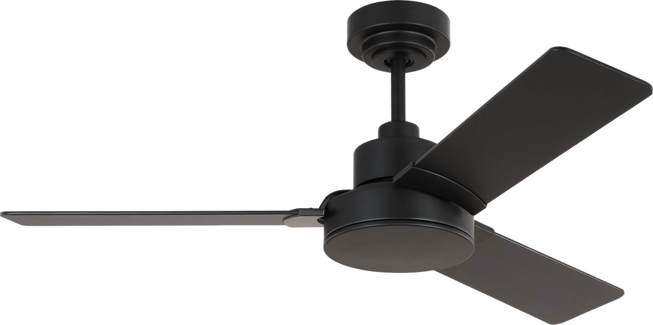 Jovie 44 Ceiling Fan in Midnight Black with Midnight Black / American Walnut Reversible Blades