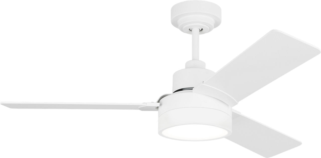 Jovie 44 LED Ceiling Fan in Matte White with Matte White Blades and Light Kit