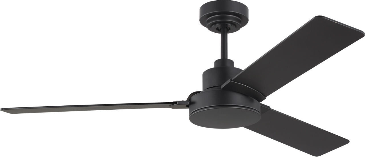 Jovie 52 Ceiling Fan in with / American Walnut Reversible Blades Midnight Black