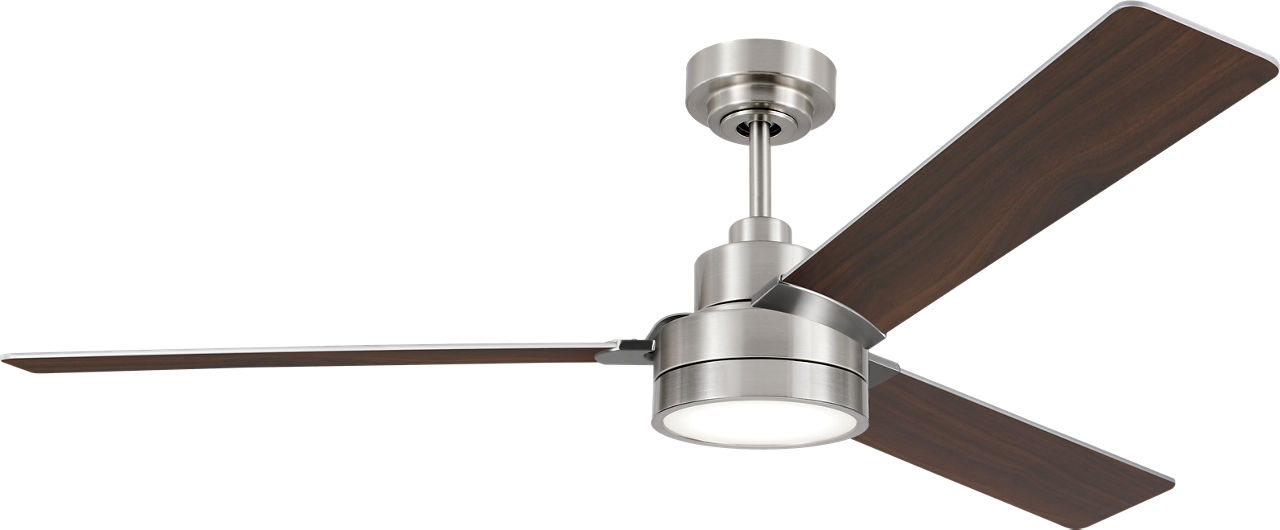 Jovie 58 LED Ceiling Fan in with Silver Blades and Light Kit Brushed Steel