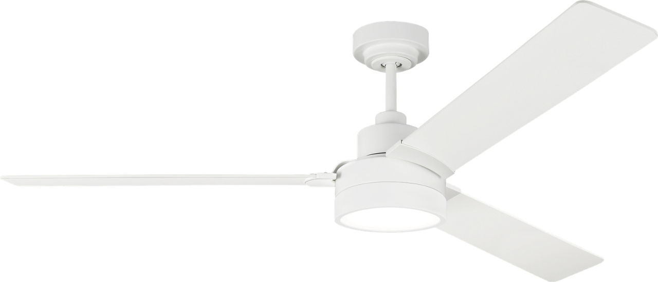Jovie Outdoor 58 LED Ceiling Fan in Matte White with Matte White Blades and Light Kit
