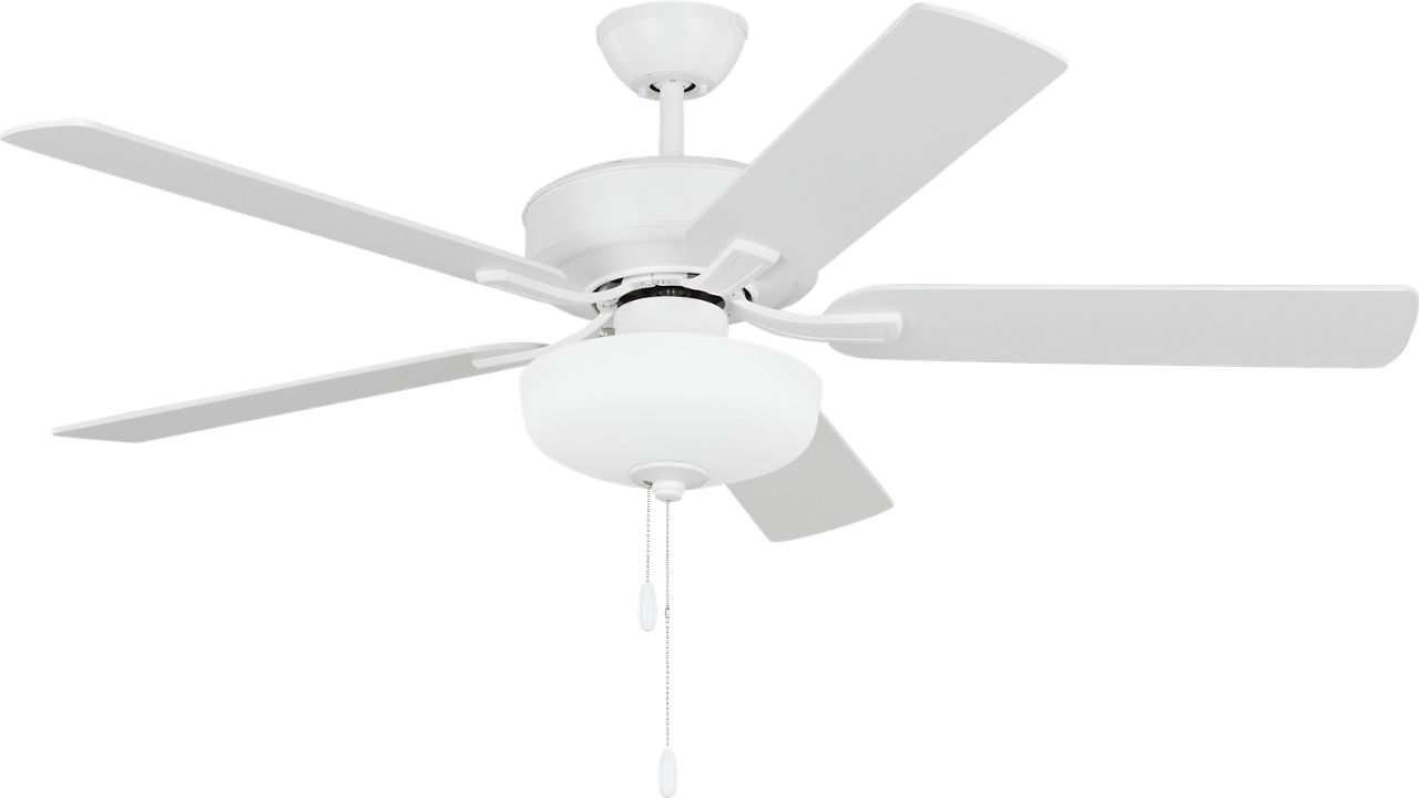 Linden 52 LED Ceiling Fan in with Blades and Bowl Light Kit Matte White