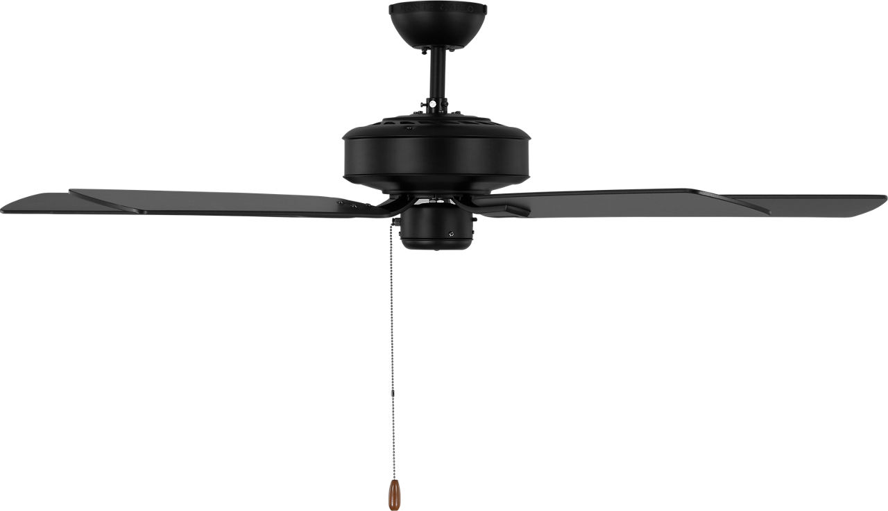 Linden 52 Ceiling Fan in Midnight Black with Midnight Black / American Walnut Reversible Blades