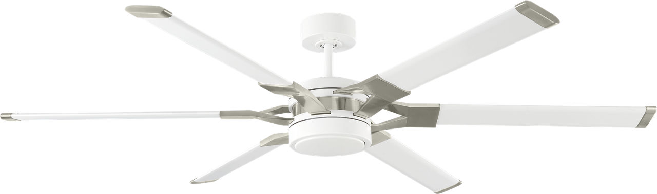 Loft 62 LED Ceiling Fan in and Brushed Steel Accents with Shades and Light Kit Matte White