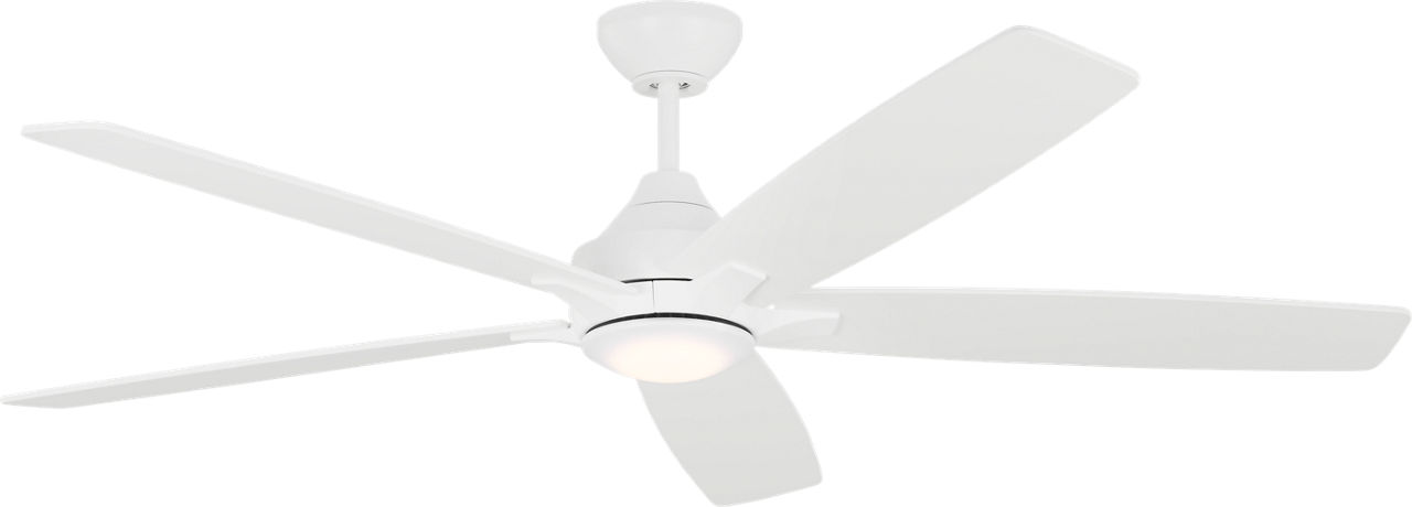 Lowden Smart 60 LED Ceiling Fan in Matte White with Matte White Blades and Light Kit