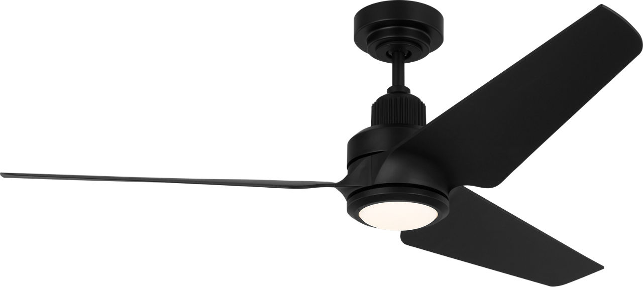 Ruhlmann Smart 52 LED Ceiling Fan in Midnight Black with Midnight Black Blades and Light Kit