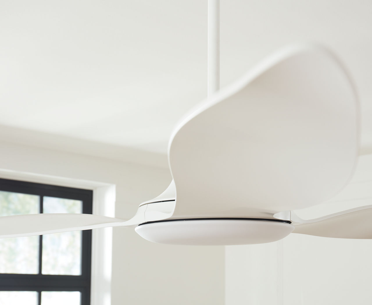 Stockton 60 LED Ceiling Fan in Matte White with Matte White Blades and Light Kit