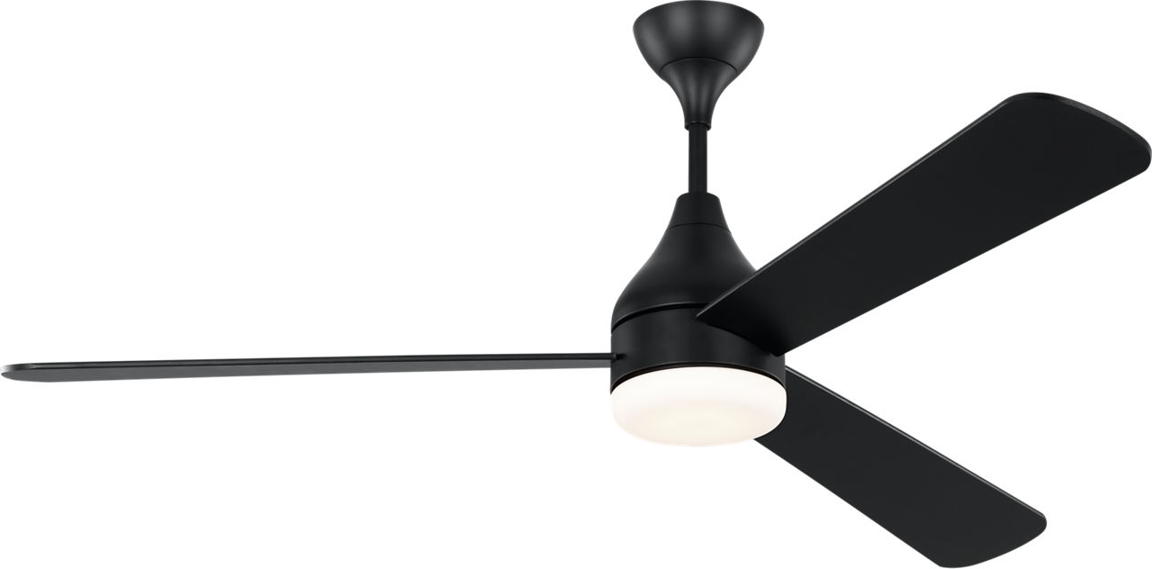Streaming Smart 60 LED Ceiling Fan in with / American Walnut Reversible Blades and Light Kit Midnight Black