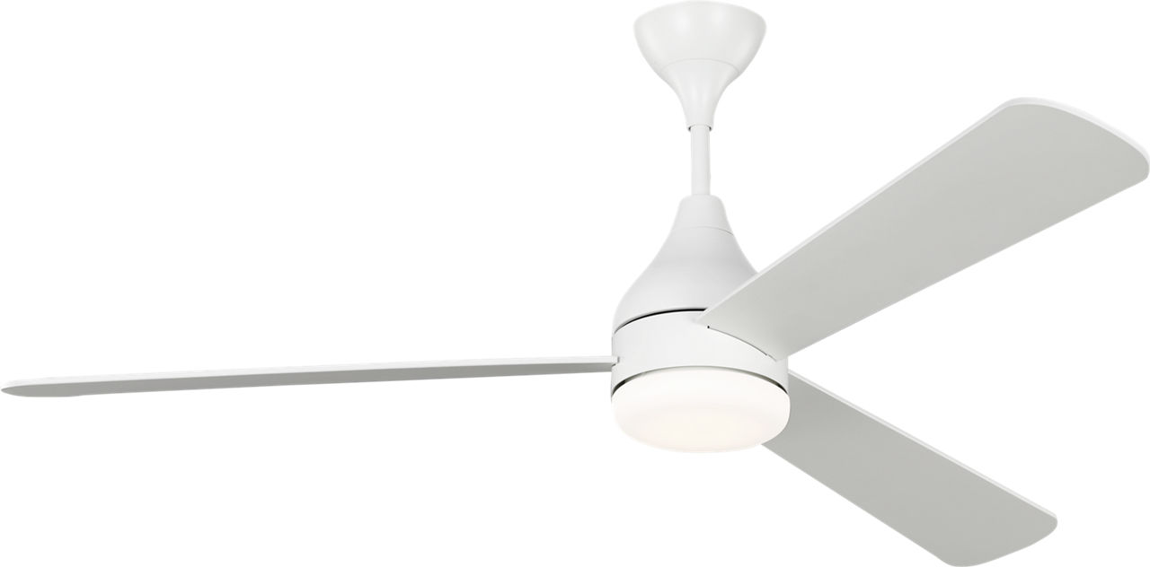 Streaming Smart 60 LED Ceiling Fan in Matte White with Matte White Blades and Light Kit
