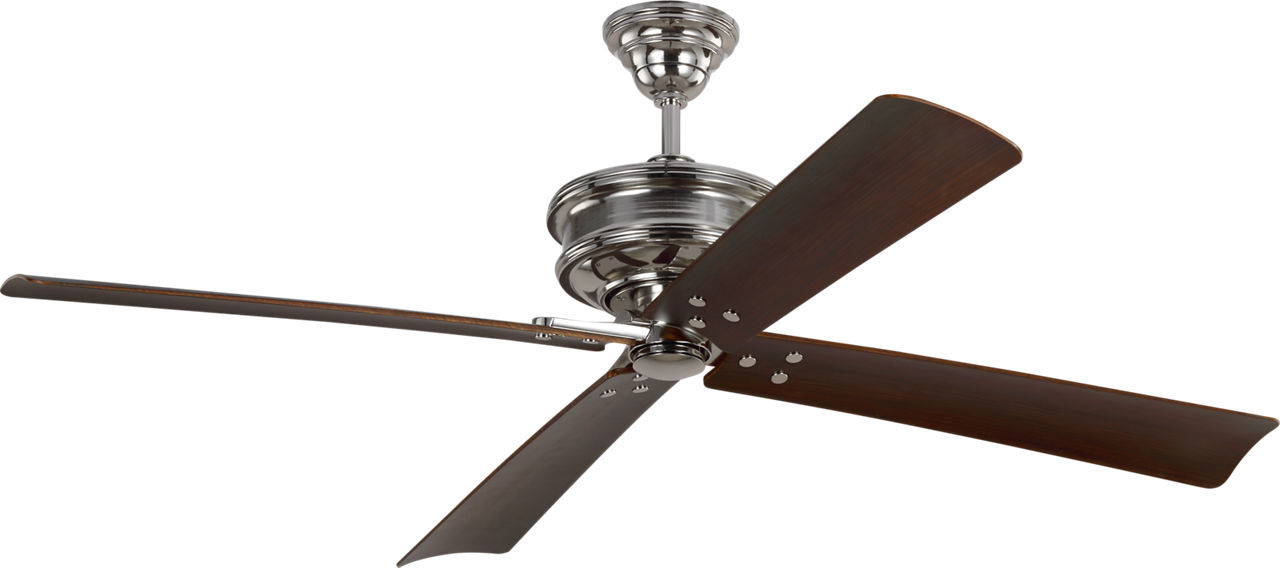 Subway 56 Ceiling Fan in with Dark Walnut Blades Polished Nickel