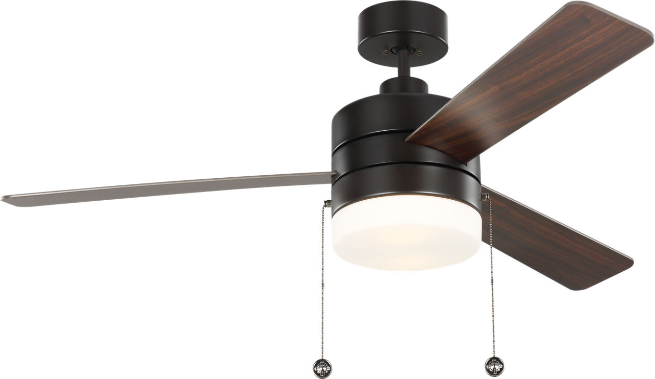 Syrus 52 LED Ceiling Fan in with / American Walnut Reversible Blades and Light Kit Oil Rubbed Bronze