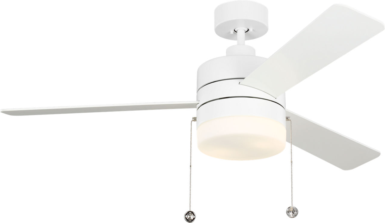 Syrus 52 LED Ceiling Fan in with Blades and Light Kit Matte White