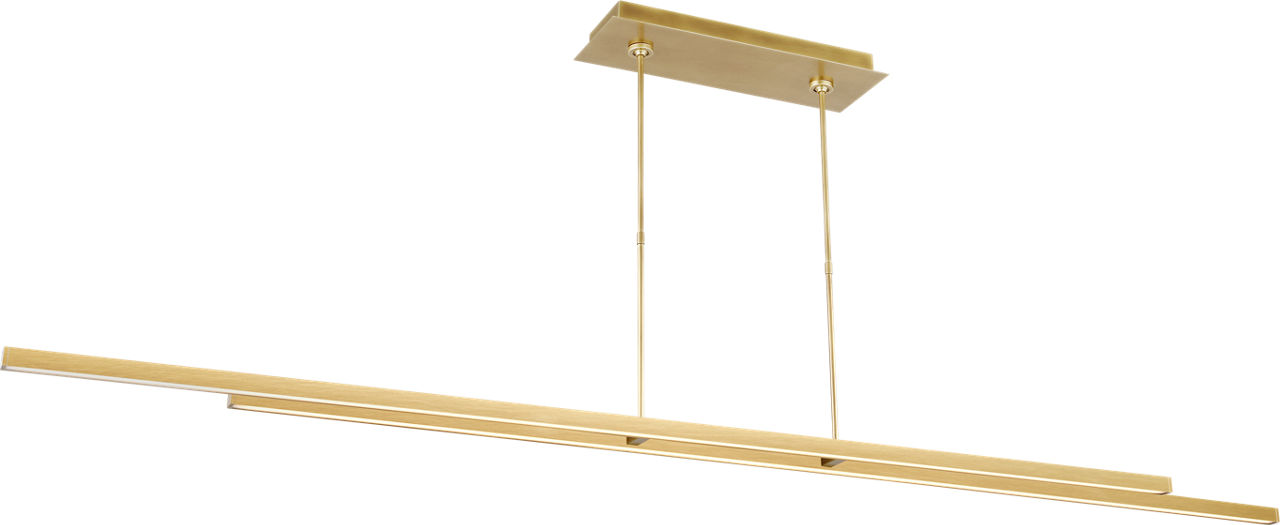 Stagger Halo 84 Linear Suspension Natural Brass 2700K 90 CRI integrated led 90 cri 2700k 120v