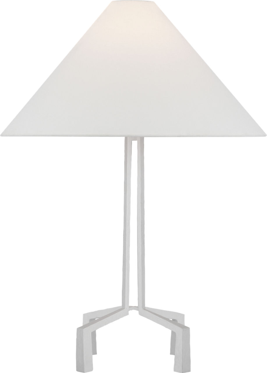 Clifford Medium Table Lamp in Plaster White with Linen Shade