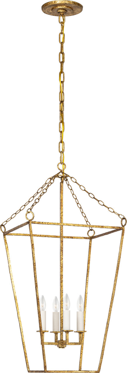 Malloy 14" Open Frame Forged Lantern in Gilded Iron