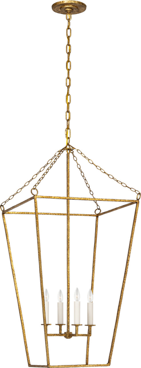 Malloy 18" Open Frame Forged Lantern in Gilded Iron
