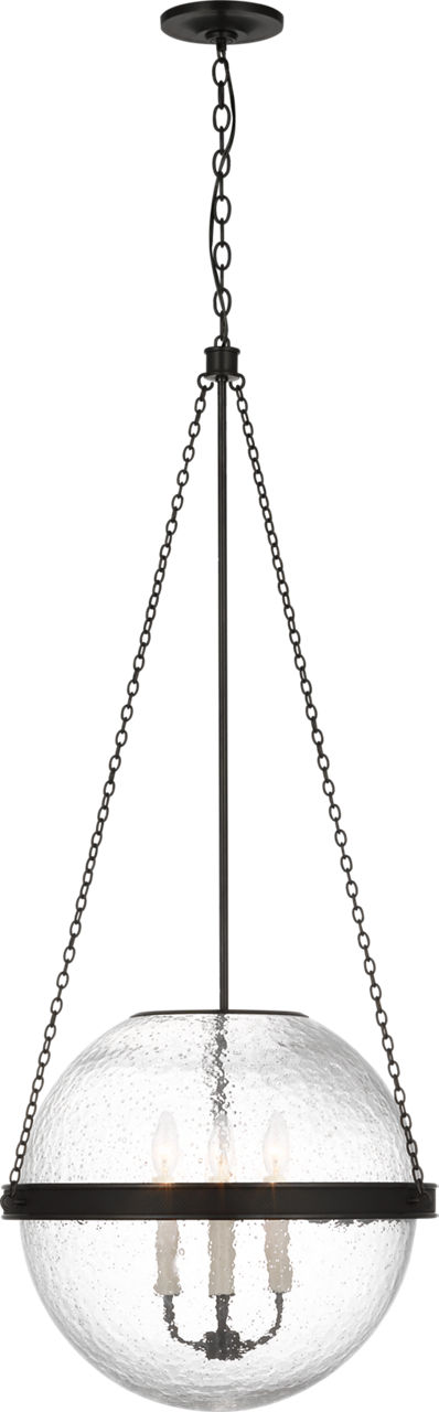 Reese 18" Globe Pendant in Bronze with Clear Restoration Glass