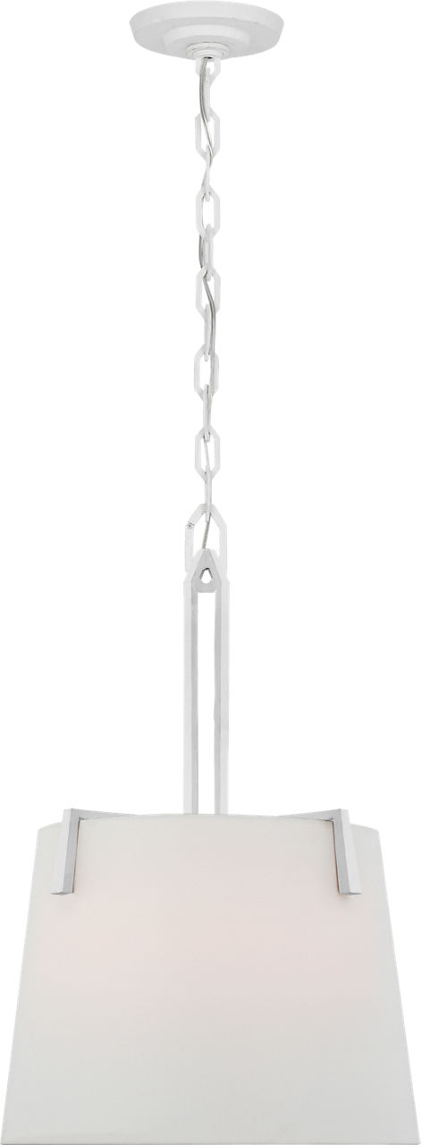 Clifford 18" Sculpted Hanging Shade in Plaster White with Linen Shade