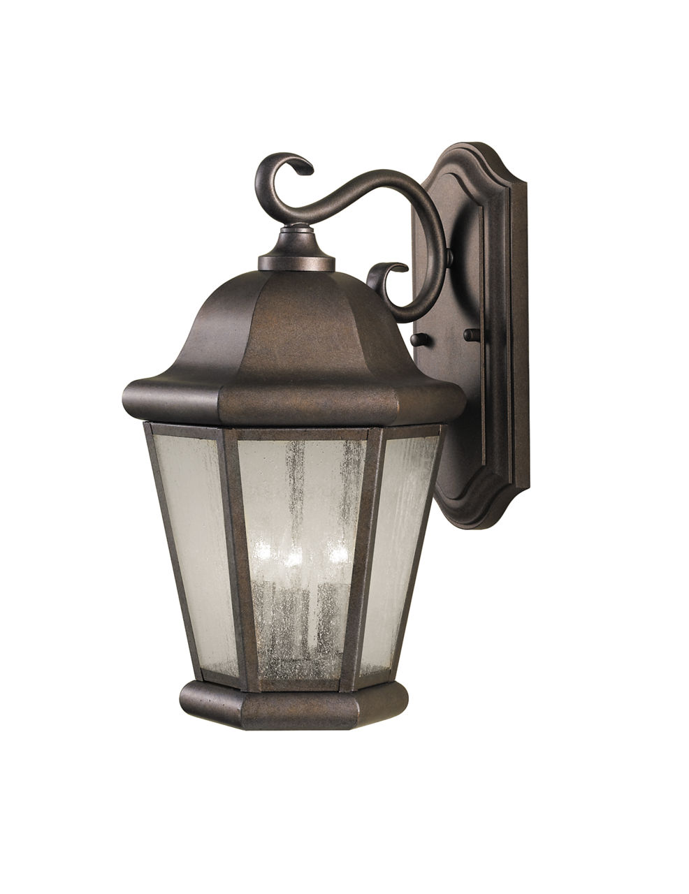 Martinsville Large Three Light Outdoor Wall Lantern in Corinthian Bronze