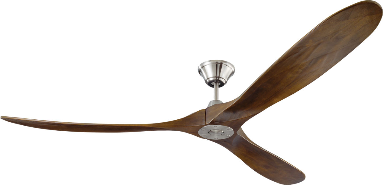 Maverick 70 Ceiling Fan in Brushed Steel with Dark Walnut Blades