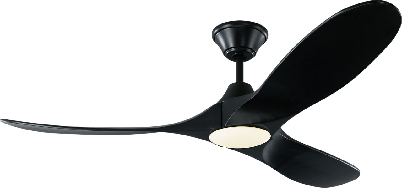 Maverick 52 LED Ceiling Fan in with Blades and Light Kit Matte Black