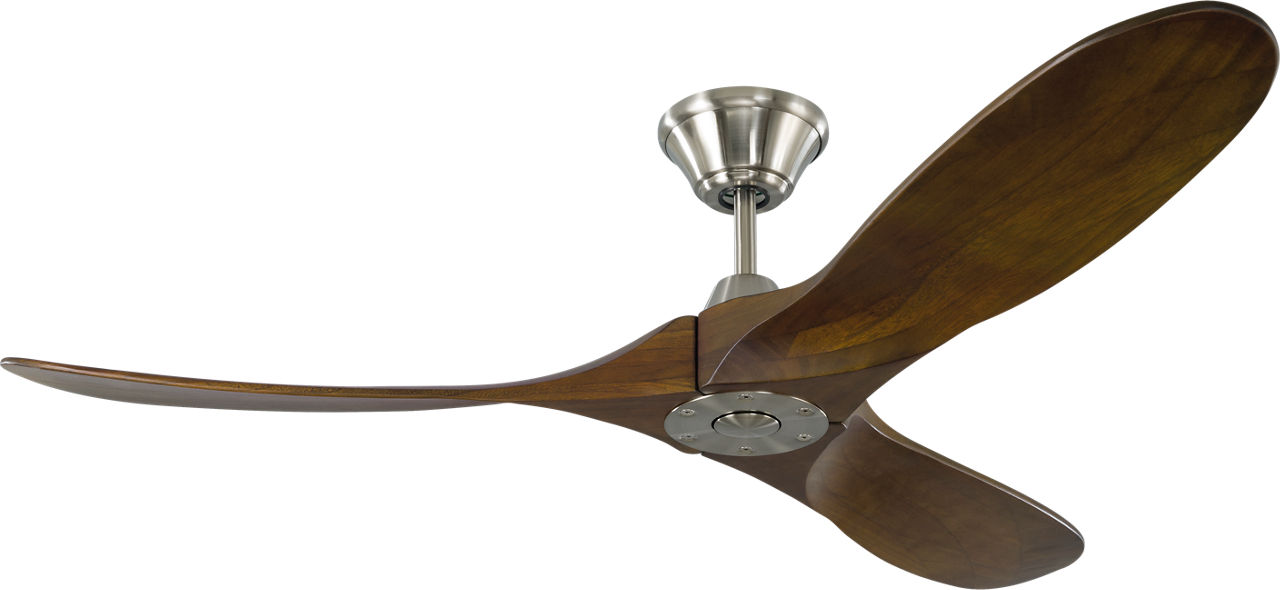 Maverick 52 Ceiling Fan in with Dark Walnut Blades Brushed Steel