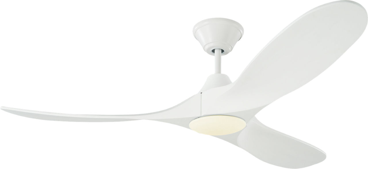 Maverick 52 LED Ceiling Fan in with Blades and Light Kit Matte White