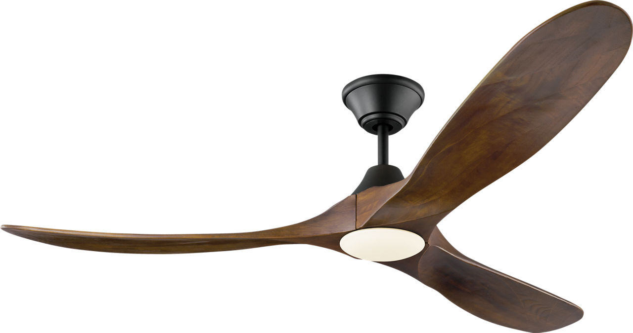Maverick 60 LED Ceiling Fan in Matte Black with Dark Walnut Blades and Light Kit