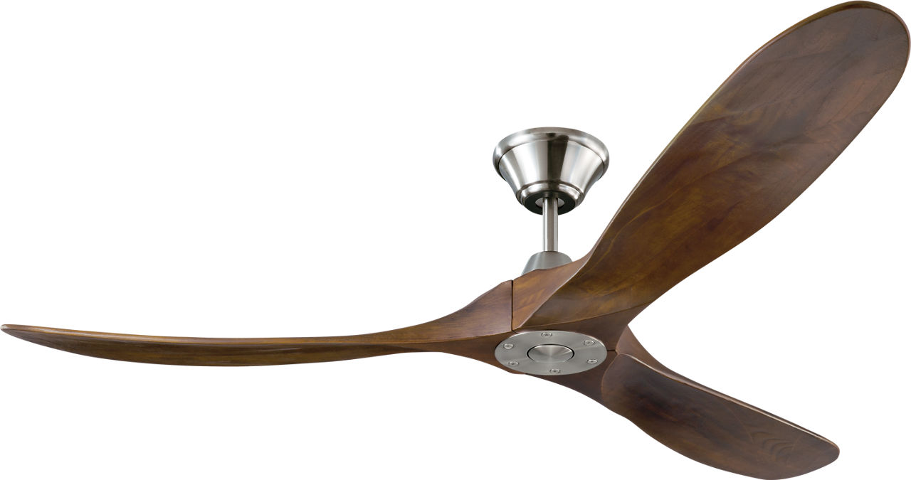 Maverick 60 Ceiling Fan in Brushed Steel with Dark Walnut Blades