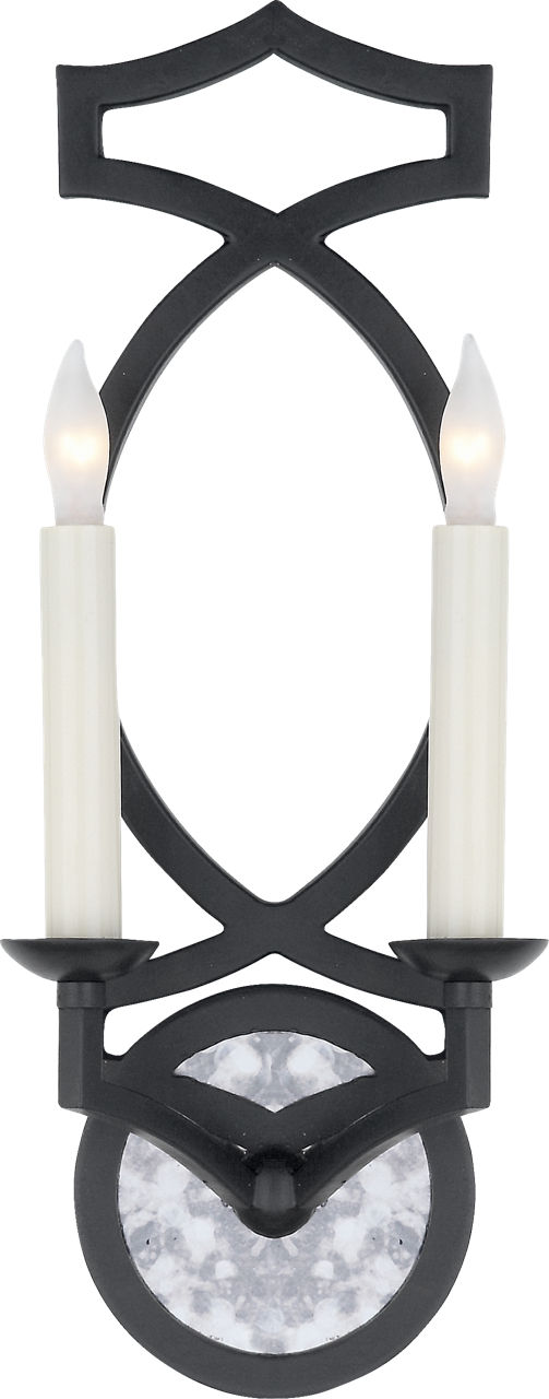 Brittany Double Sconce in Aged Iron