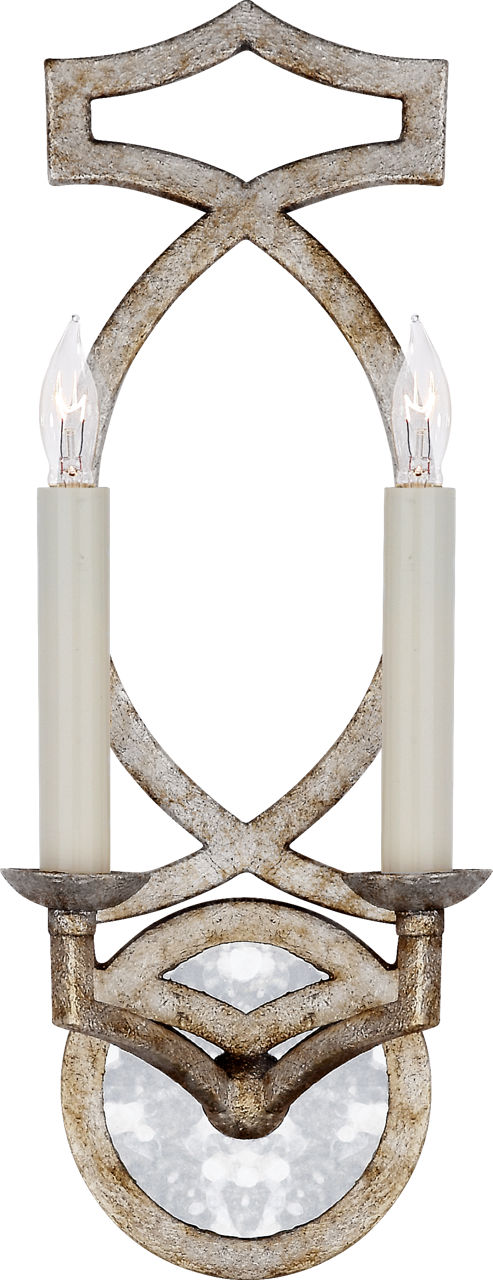 Brittany Double Sconce in Venetian Silver