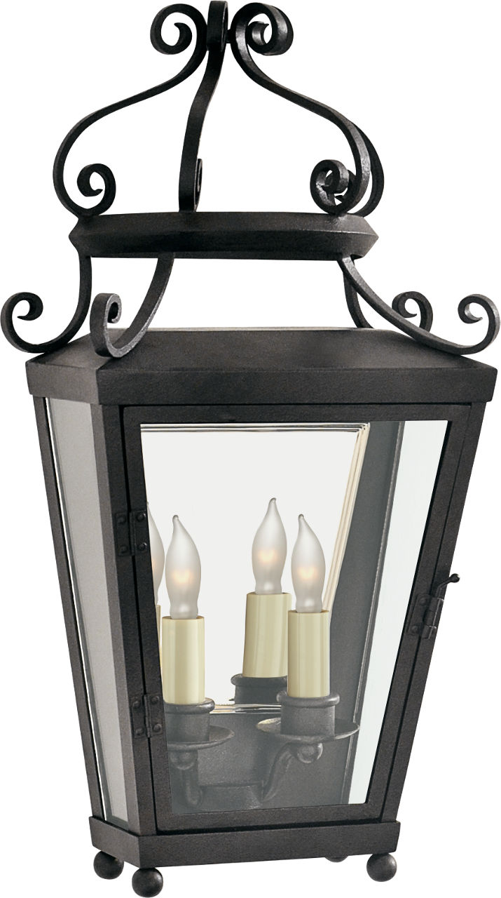 Lafayette Medium 1/2 Wall Lantern in French Rust with Clear Glass