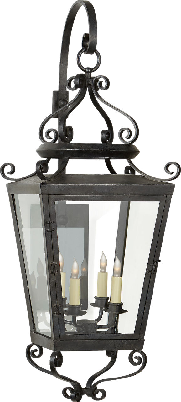 Lafayette Large Bracketed Lantern in French Rust with Clear Glass