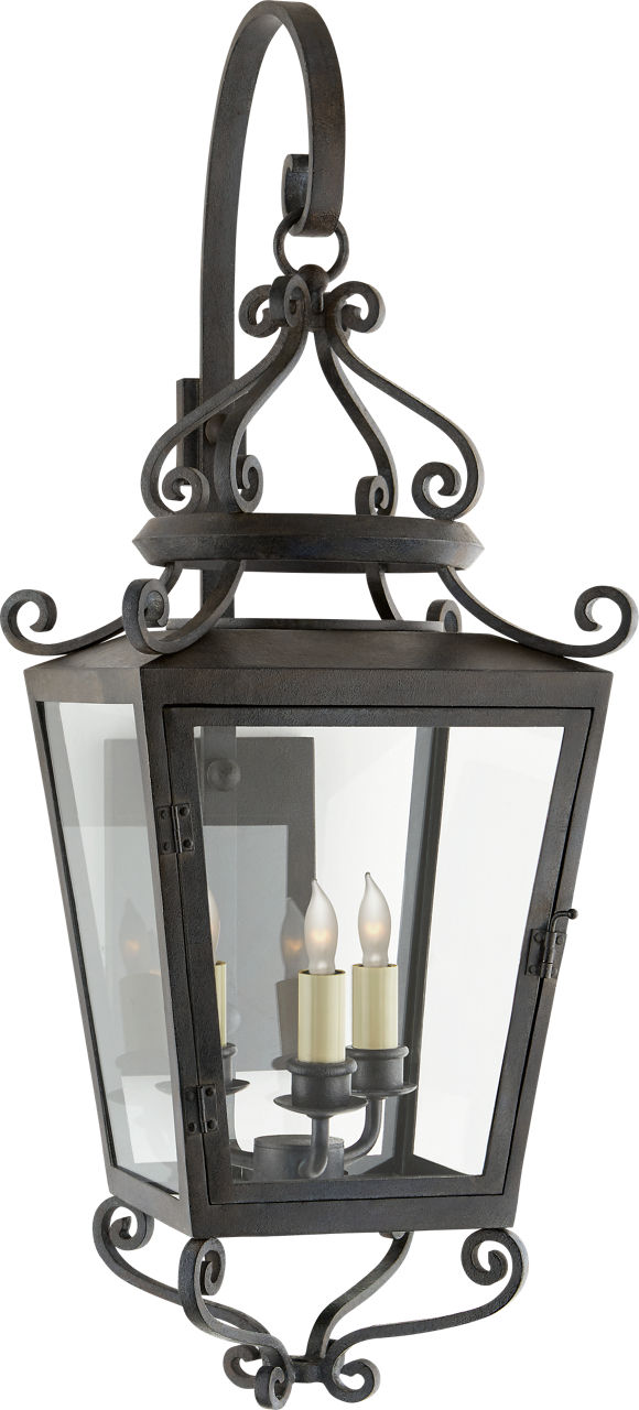 Lafayette Medium Bracketed Sconce in French Rust with Clear Glass