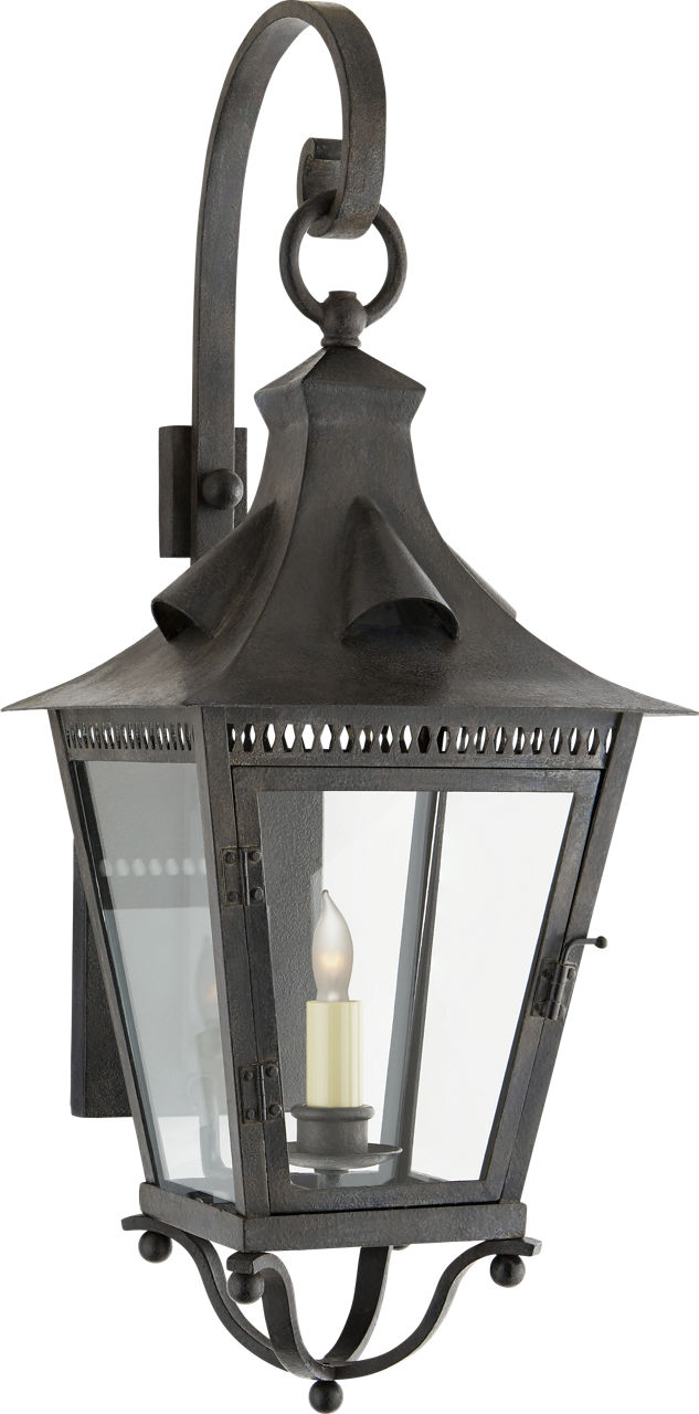 Orleans Small Bracketed Lantern in French Rust with Clear Glass
