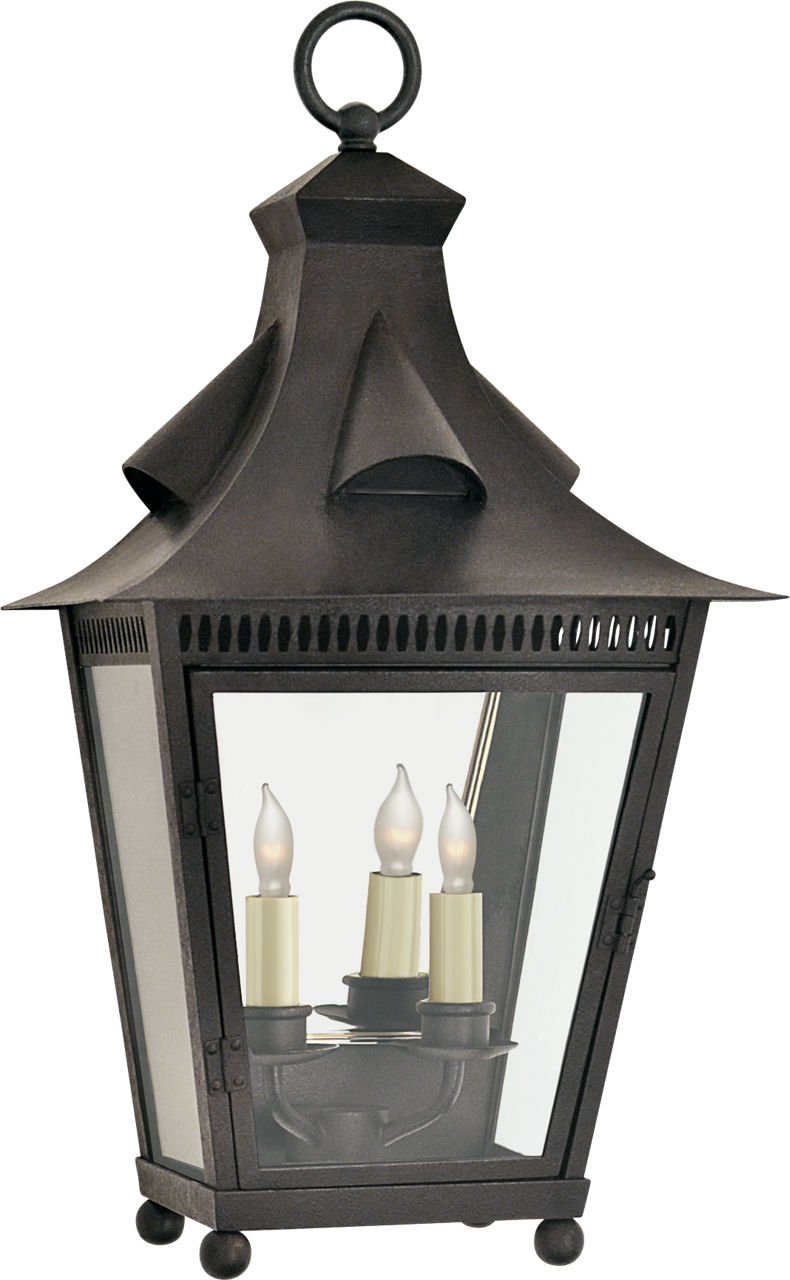Orleans Medium 1/2 Wall Lantern in French Rust with Clear Glass