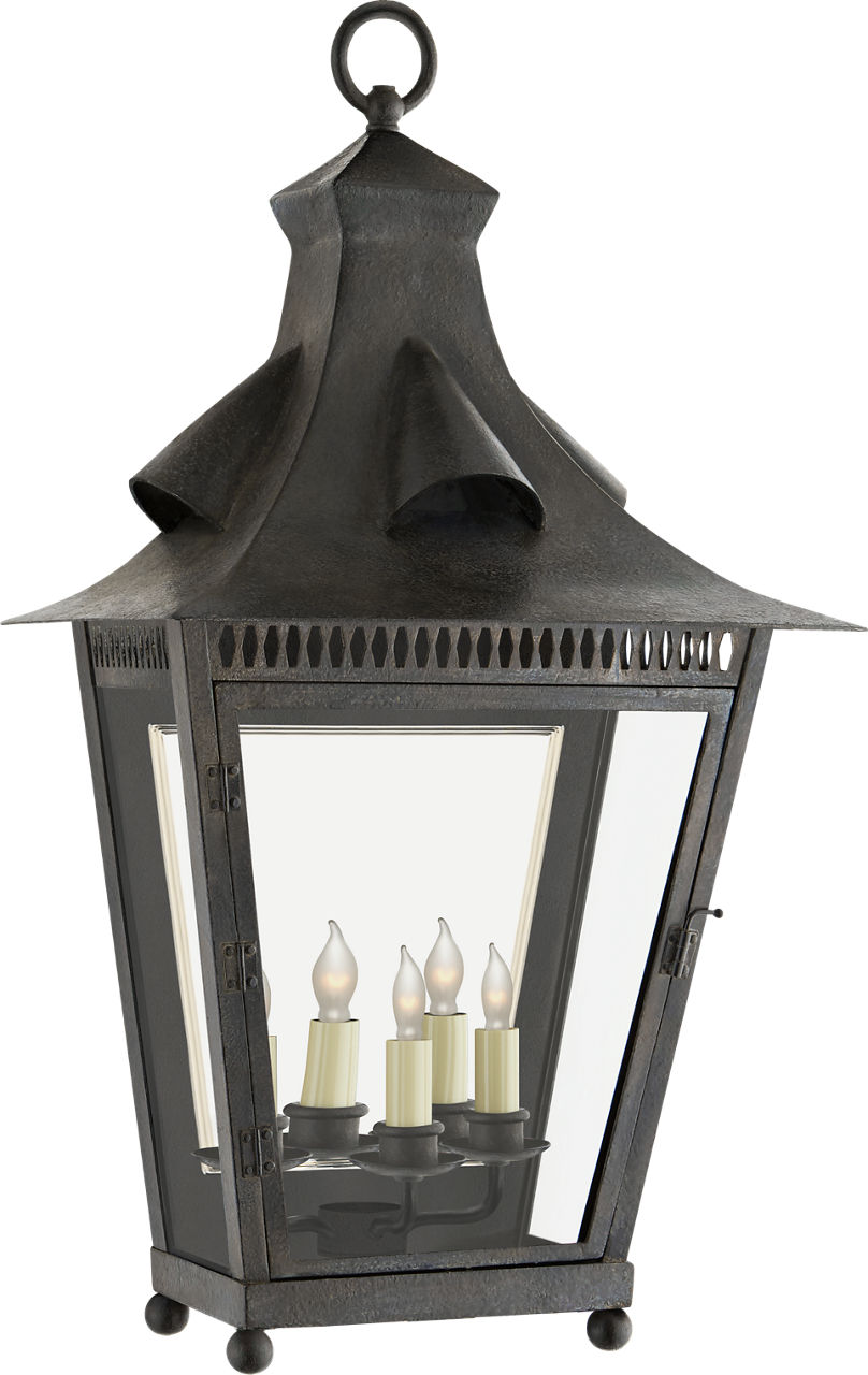 Orleans Large 1/2 Sconce in French Rust with Clear Glass