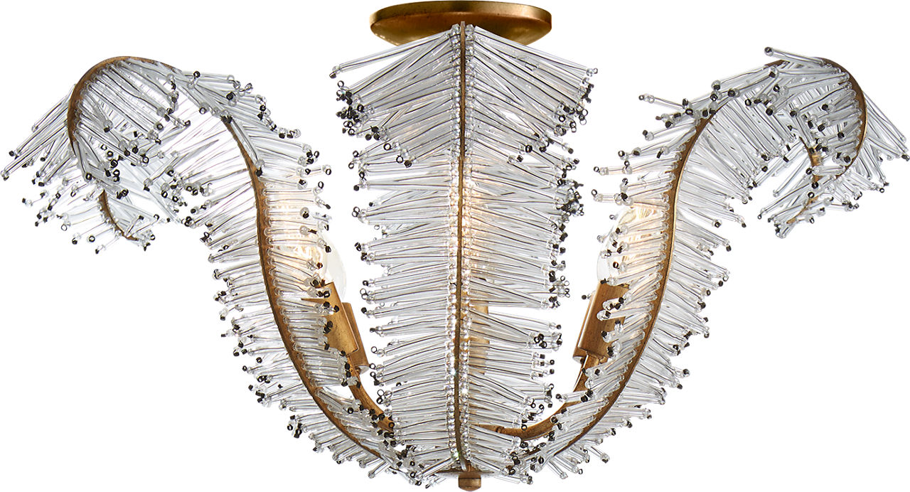 Calais Large Semi-Flush in Gilded Iron