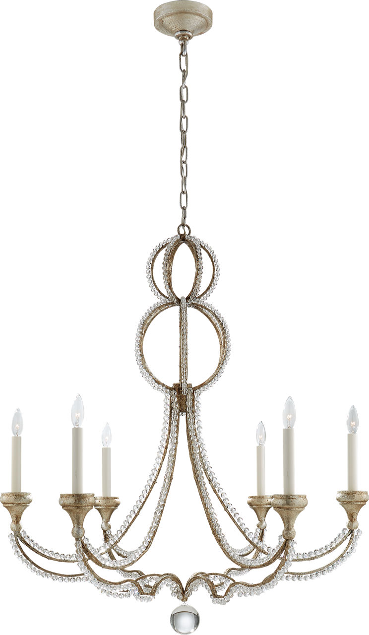 Milan Large Chandelier in Venetian Silver with Crystal