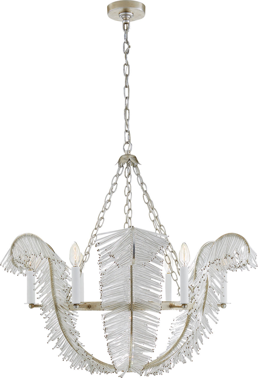 Calais 34" Chandelier in Burnished Silver Leaf