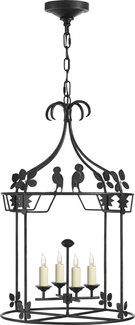 Luciano Medium Round Lantern in Aged Iron