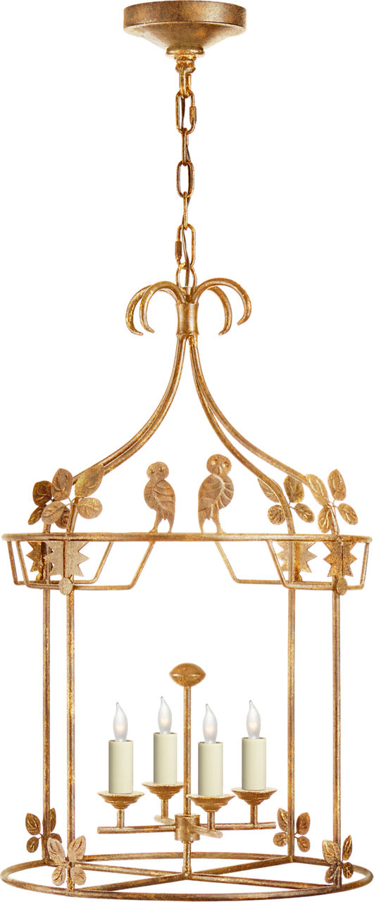 Luciano Medium Round Lantern in Gilded Iron