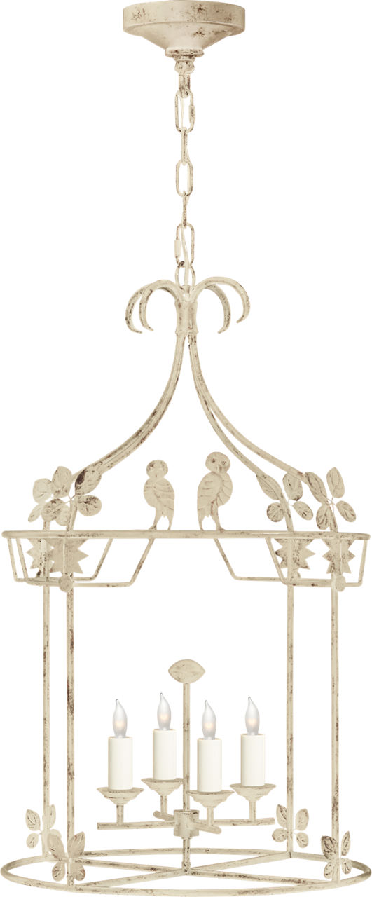 Luciano Medium Round Lantern in Old White