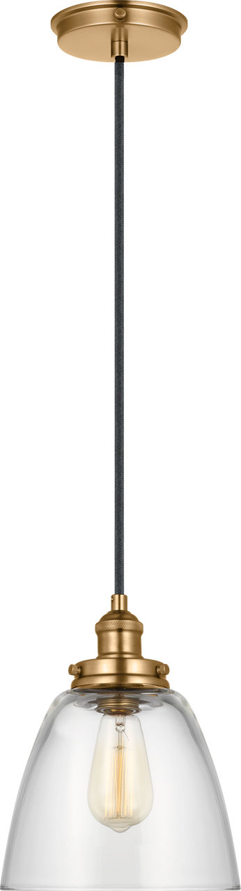 Baskin Dome Pendant in Satin Brass